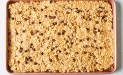 batter spread on baking sheet