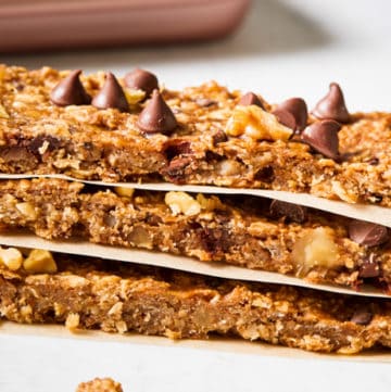 banana oatmeal bars stacked