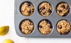 fresh baked blueberry lemon oatmeal muffin cups