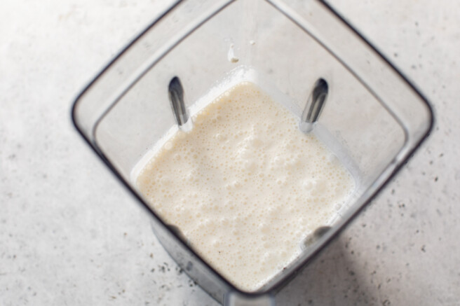 cottage cheese Alfredo blended in the blender.