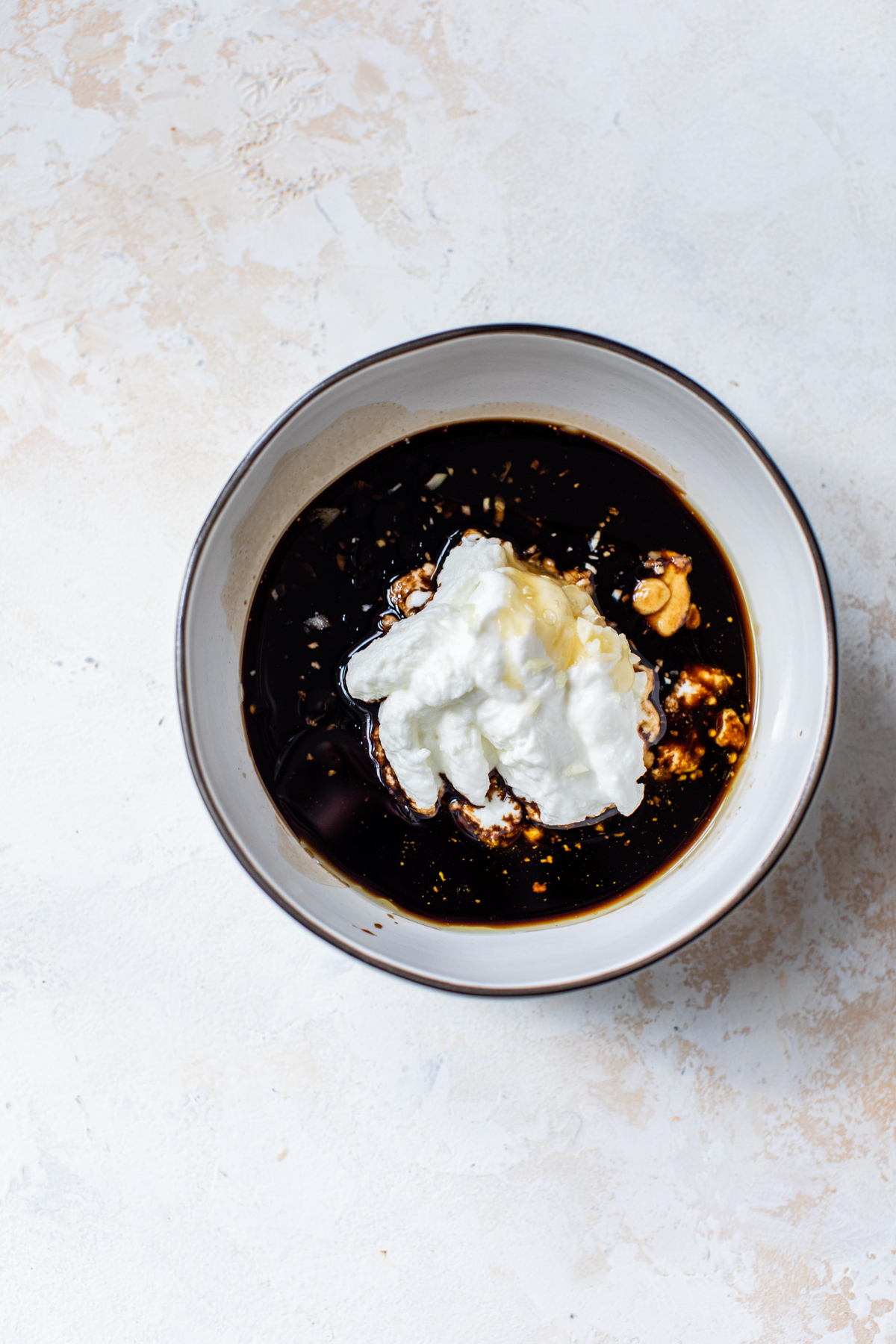 all ingredients in a small bowl before being mixed together
