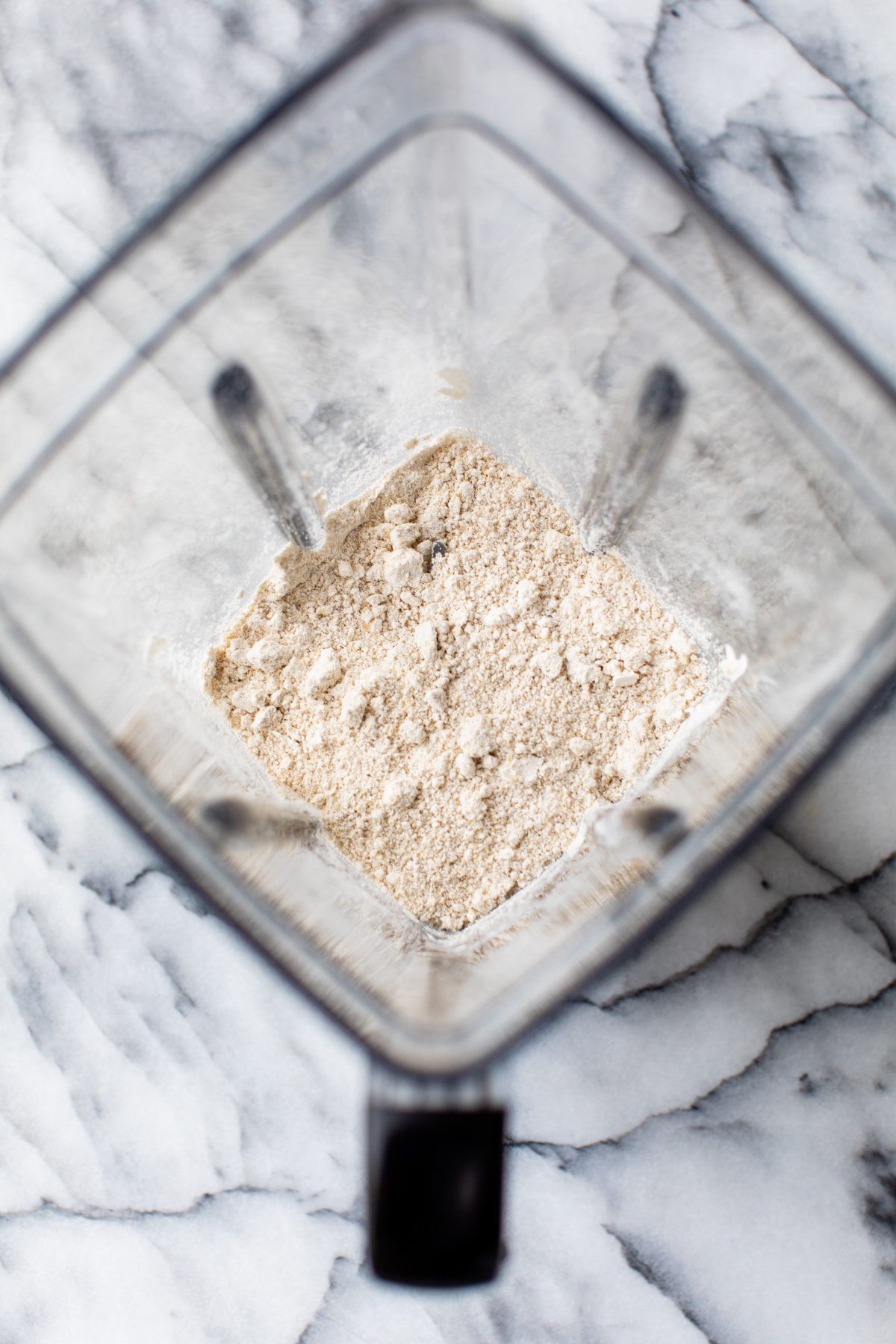 rolled blended into oat flour in a high speed belnder