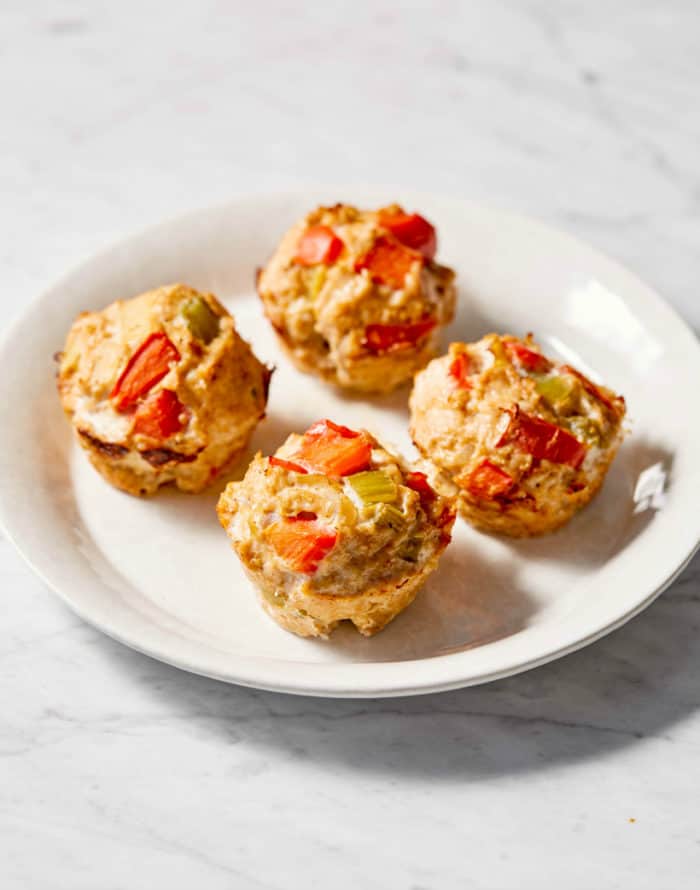 meatloaf muffins served on white plate