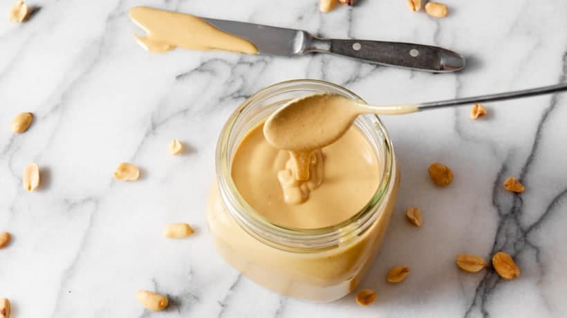 homemade peanut butter in a jar